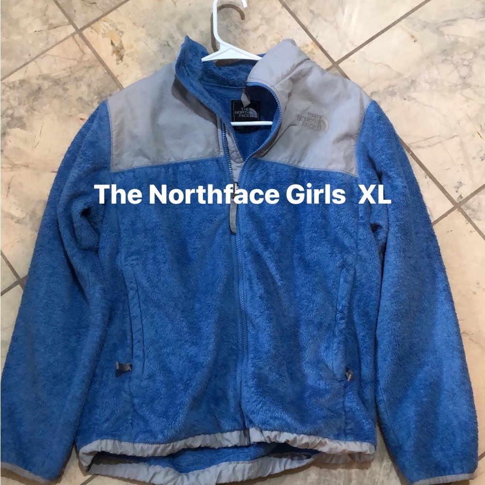 The North Face Girls Blue and Gray Puffer Jacket